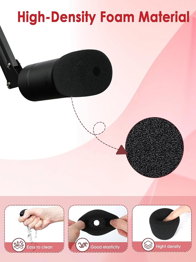 SoloCast 2 Pop Filter for HyperX SoloCast 2 and 1 - Foam Mic Covers Windscreen Suitable for SoloCast 2 Microphone and SoloCast Mic for Filter Ambient and Breathing Winds by YOUSHARES