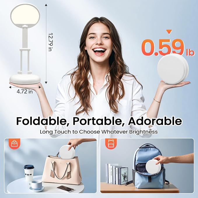 One Fire Rechargeable Table Lamp,Dimmable Cordless Lamp Desk Lamp for Dorm,3600mAh Battery Operated Lamp Rechargeable Lamp,Small Desk Lamp Portable Light for Office/Study/Nail/Craft/Puzzle(Warm Light)