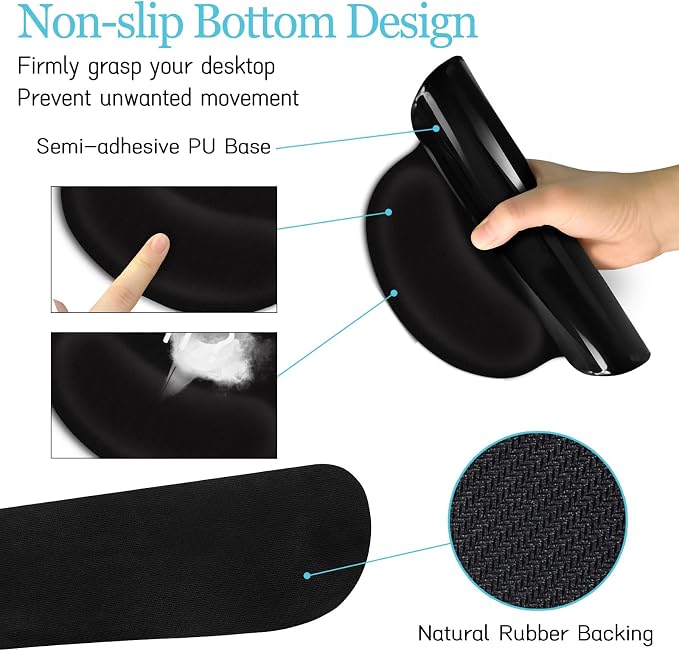 LIMKRIAN Black Mouse Pad Large Desk Mat Set, Funny Mouse Pad with Wrist Rest Keyboard Wrist Support XXL Mousepad Cup Coaster Set, Cute Office Desk Accessories Decor Supplies But Did You Document It
