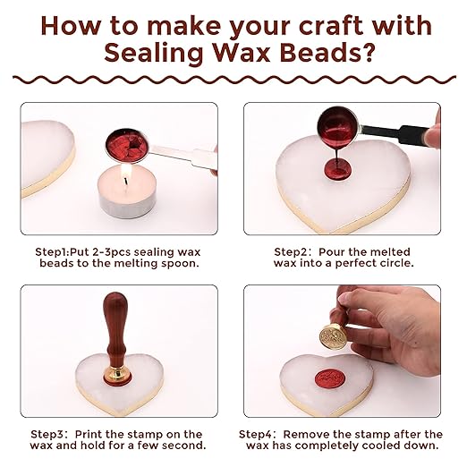 SWANGSA Wax Seal Stamp Set, Vintage 6 Pieces Christmas Sealing Wax Stamp Heads with 1 Wooden Handle for Christmas Gifts Party Invitations Cards (Christmas Set)