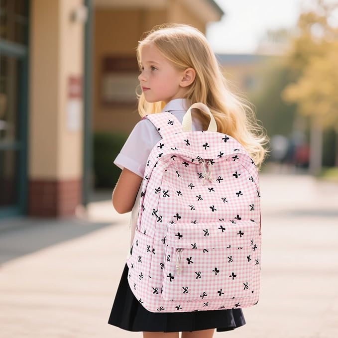 LEDAOU Backpack for Girls School Bag Kids Bookbag Teen Backpack Set Daypack with Lunch Bag and Pencil Case | Kids