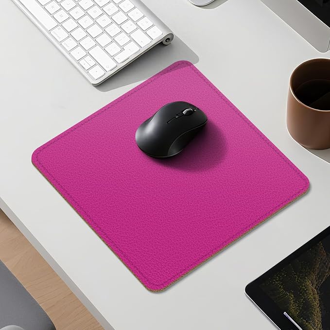 Dual Sided Leather Desk Mat - Waterproof Desk Pad - Ideal for Large Mouse Pad and Desk Mats on Top of Desks (Rose, 11"*8")