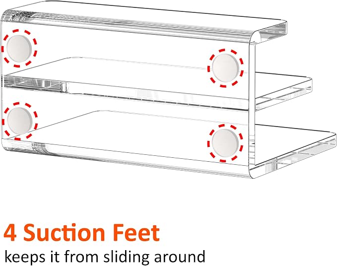 FUCDTEFC Desk Mail Organizer, 2 Section Clear Acrylic File Holder Letter Organizer, Vertical Lightweight Modern Envelope Holder Desk Accessories & Workspace Organizers for Office, Home, School | Vertical, Envelope, Lightweight, Countertop, Bill Holding...