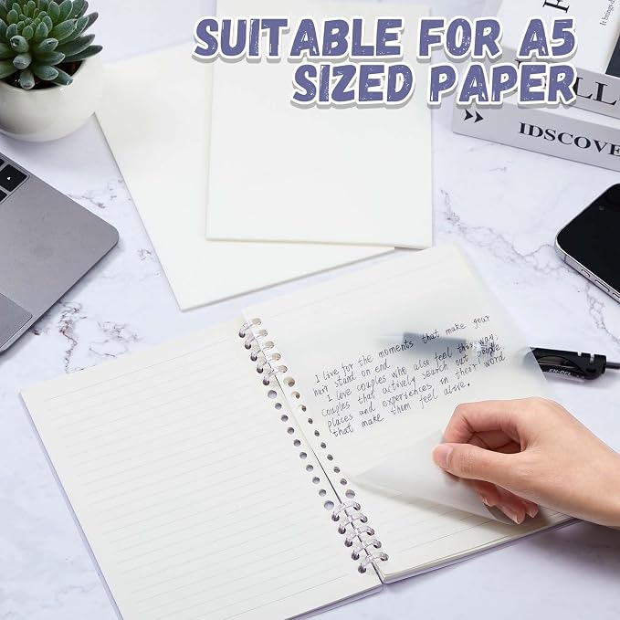 Gueevin 100 Sheets 5.5 x 8 Inch Transparent Sticky Notes, Extra Large Clear Self Sticky Notes, 2 Pads Waterproof Jumbo Translucent Paper, Office Supply(Blank Style)