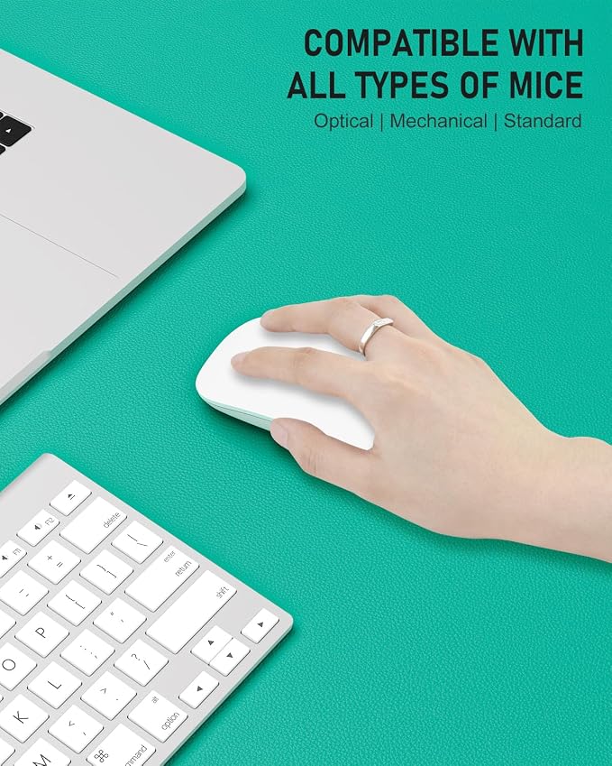 Desk Pad, 35.5" x 17" PU Leather Non-Slip Desk Mat Large Mouse Pad for Desktop, Waterproof Laptop Computer Writing Mat for Office, Home, Work, Gaming, Light Green