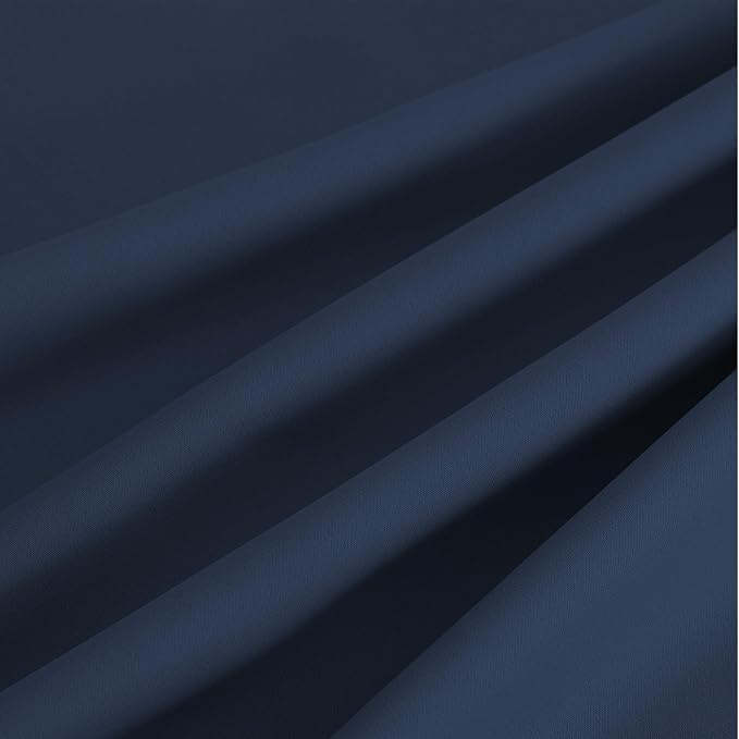 NICETOWN Navy Blue Blackout Draperies Heat Insulated Curtain 95 inch - Extra Long Thermal Insulated Shades for Bedroom, Living Room, Yard, Laundry, Pantry, Garage - 1 Pair, W52 x L95