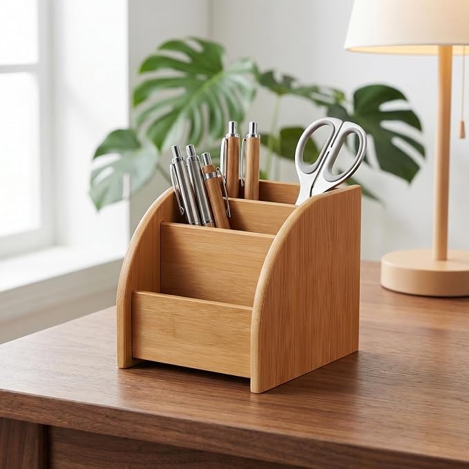 GALPADA Pen Holder Desk Organizer Desktop Storage Box for Pens Pencils Markers and Office Supplies 4.92 X 4.52 X 4.52 in Minimalist Design for Home Office and Classroom