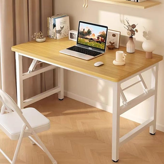 47.2 Inch Folding Table，Square Folding Desks for Small Space,Small Foldable Desk No Assembly,Rustic Brown.