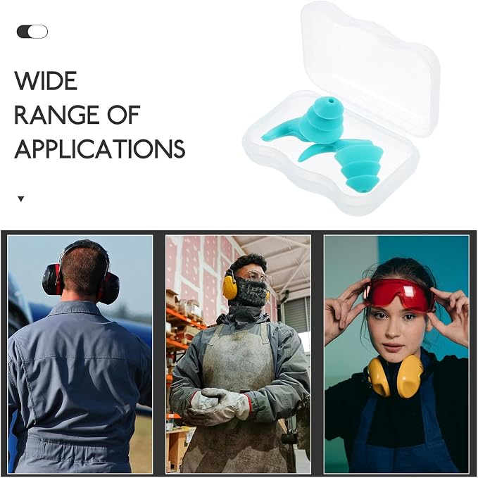 Ciieeo Noise Reduction and Studying, Reusable Silicone Carrying Case, Left Right Ear Pair for Snoring, Concerts, and Industrial Noise Protection