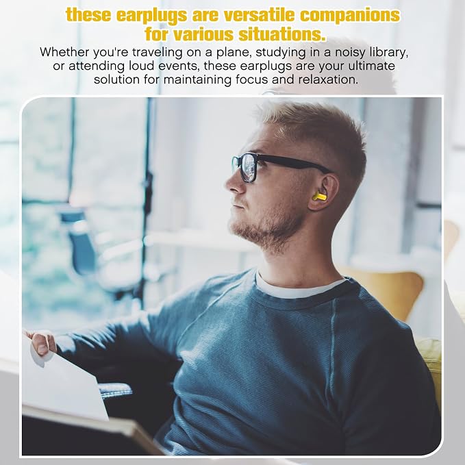 TrelaCo 200 Pairs Silicone Ear Plugs Bulk, Nrr 32db Reusable Waterproof Soft Ear Plugs for Sleeping Noise Swimming Hearing Protection Earplugs Shooting Construction Hunting Music Concerts (Yellow)