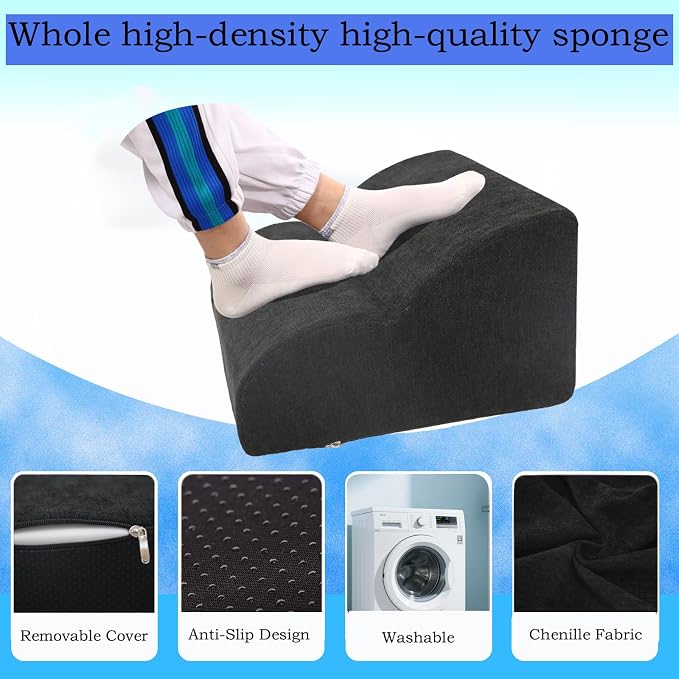 Foot Rest for Under Desk at Work.Multifunctional 3-Tier Foot Stool,with Washable Footrest.for Under Desk,Office Chair Gaming Chair & Sofa,Leg Elevation Pillow,Supports Posture(A-Black)