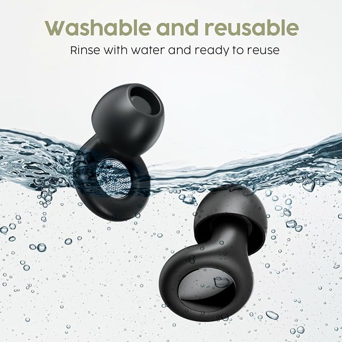 Sleep Earplugs - 45dB Highest SNR Noise Cancelling Ear Plugs for Sleeping, Side Sleepers - Ultra Soft Reusable Silicone Hearing Protection for Snoring, Travel, Concerts & Noise Sensitivity