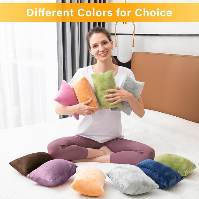 1 MIDDLE ONE 2 Pack Small Pillow, Memory Foam Mini Pillow 11 X 7 Inches for Travel, Sleeping, Nap and Neck, Knee, Lumbar Support, Tiny Cushion for Pet, Dogs (Dark Purple)