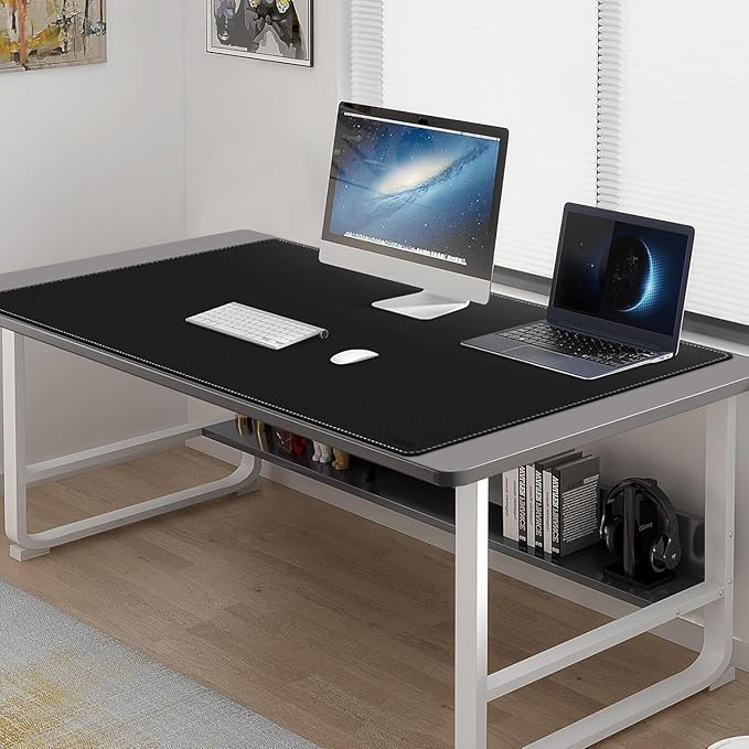 Mydours 55"x28" Extra Large Desk Mat - Full Desk Blotter Pad, Desktop Computer Desk Mat, Waterproof Desk Protector Mat, Large Mouse Pad for Desk for Writing, Workspace, Home and Office (Black)