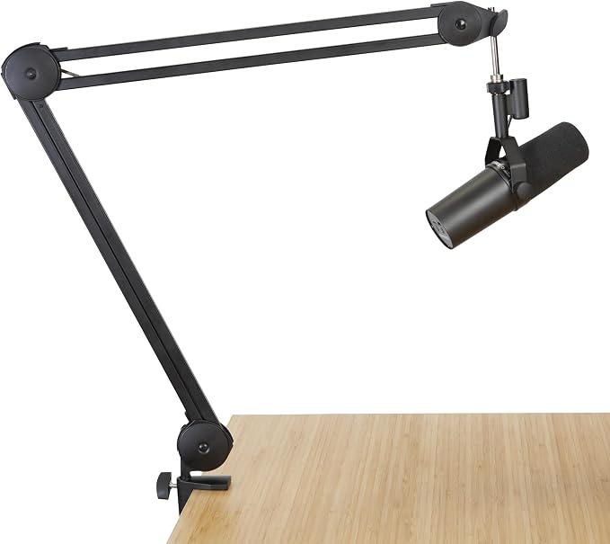 Gator Frameworks Deluxe Spring-loaded Desk-Mounted Microphone Boom Arm for Broadcasts, Podcasts, Content Creation, Live Streaming, & Similar Applications (GFWMICBCBM2000)