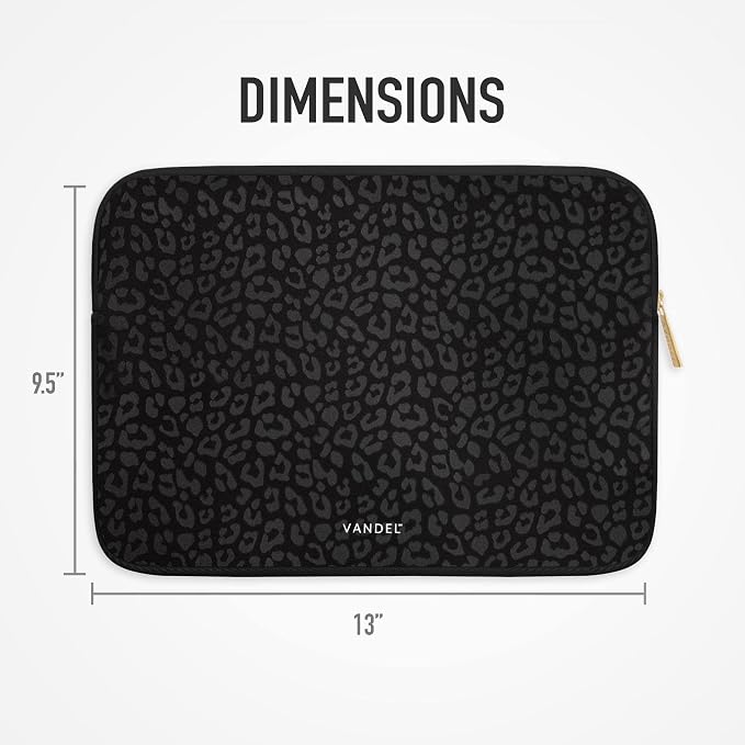Vandel MacBook Air 13 inch Laptop Sleeve, Fits 13-13.3 inch Laptops: Neoprene MacBook Air & Pro Case, Chromebook, HP Soft Cover | Thin Computer Carrying Bag, Black Leopard Mac (M1 & M2) Pouch