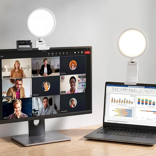 Ring Light for Laptop, 5" Eye-Caring Lighting with 50 Modes, CRI>97.8, 3000K-6500K Zoom Lighting for Conference, Meetings, Video Call, Recording, Streaming