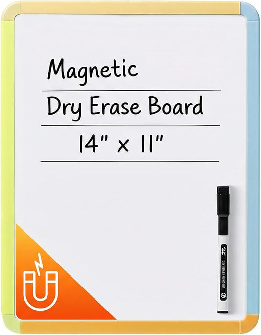 Mr. Pen- Dry Erase Board, 14” x 11” with a Black Dry Erase Marker, Small Mini White Board for Students