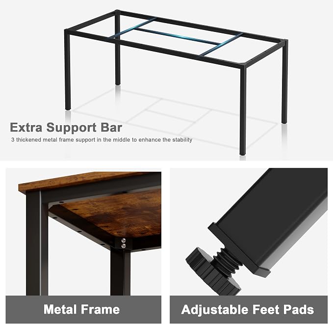 Need Large Computer Desk 70.8 x 23.6 inches Conference Table Large Office Desk Writing Table Workstation for Home Office,Rustic Brown & Black 10FJGSAC3-180FG-60-ND