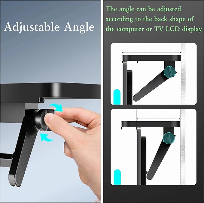 2-Pack Monitor Shelf with Anti-Slip Pad, TV Top Organizer Rack for Storage, Display Board with Accessory Shelf for LCD Monitor/Desk/TV