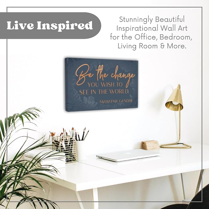 HoneyKICK Motivational Wall Art for Women - Inspirational Canvas Wall Art for Office, Bedroom, Living Room - Home Decor Framed Motivational Canvas Poster for Women Office Decor