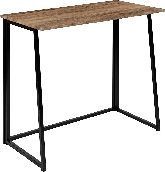 EMMA + OLIVER Small 36" Rustic Natural Home Office Folding Computer Desk - Laptop Desk