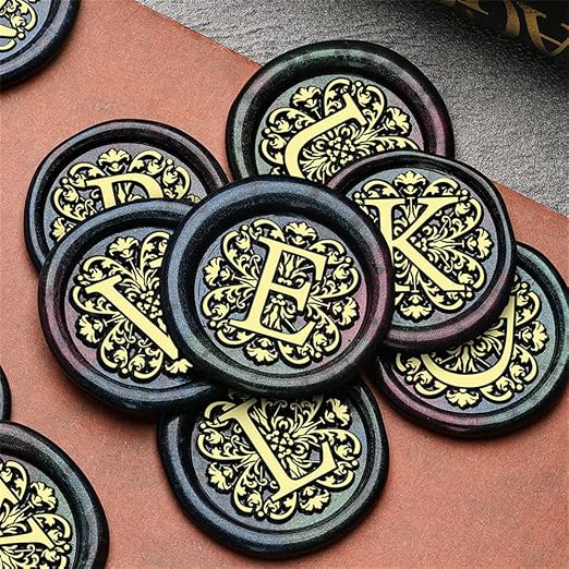 Flower Initial Alphabet L & Eucalyptus Wax Seal Stamp Kit with 2 Brass Heads Electric Wax Seal Warmer 600 Sealing Beads Ideal for Wedding Invitation Gift Wrapping Christmas (Floral L Kit)