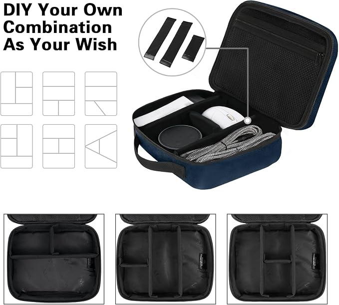 MATEIN Electronics Organizer Travel Case, Water Resistant Portable Travel Cord Organizer for Earphone, Power Bank, and Flash Drive, Universal Carry Case for Cables, Tech Gifts for Men, Navy Blue