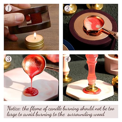 Wax Seal Warmer Melting Pot Wax Sealer Melting Furnace with Melting Spoon for Sealing Stamp Letter Envelope
