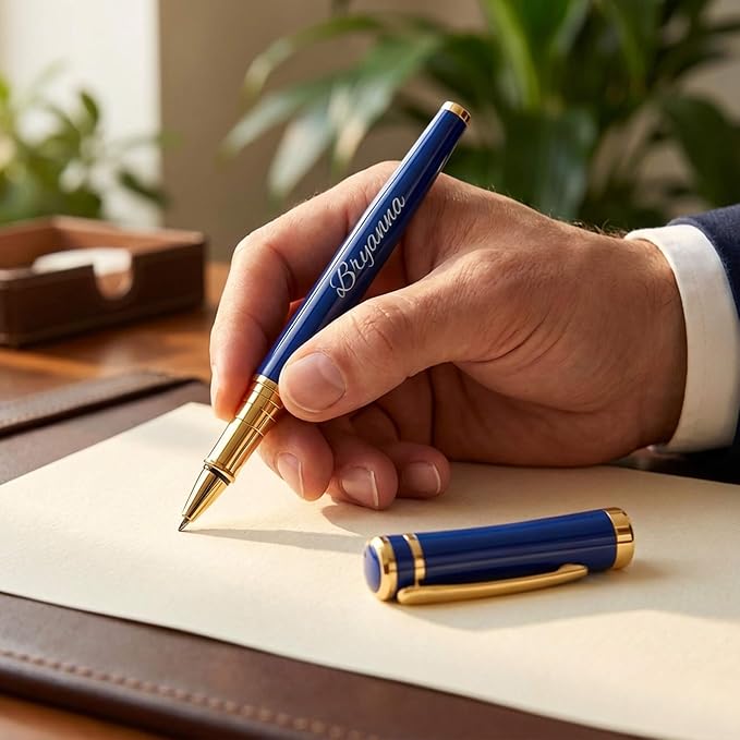 Yastar Personalized Pen with Custom Keychain, Gift Set with Pen Box - Metal Body Engraved with Your Message Personal Names Message - Gift for Business Office Colleague Friends