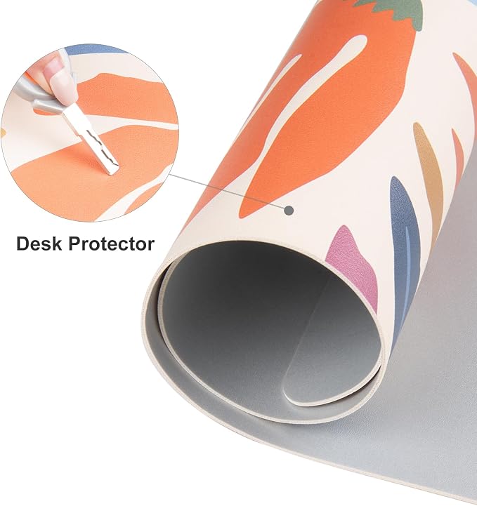 Colorful Star Abstract Floral Large Mouse Pad, Waterproof Office Desk Mat, 31.5" x 11.8"