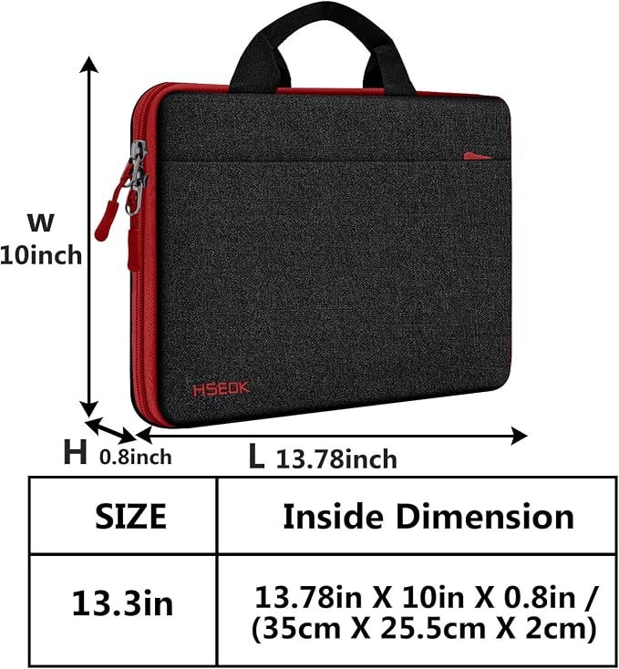 Hseok Laptop Sleeve 13-14 Inch Case Briefcase Compatible with MacBook Neo Pro 14 M5/M4/M3/M2/M1, All Models 13.3 Mac Air/Pro, XPS 13 14, Most Popular 13"-14" Notebooks,B01K03