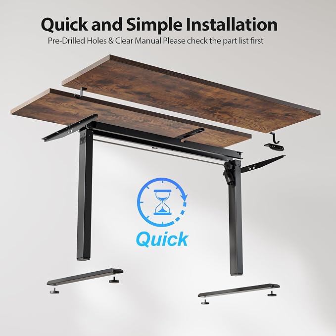 Agilestic Electric Standing Desk, 48 x 28 Inches Height Adjustable Desk, Sit Stand up for Work Office Home, Ergonomic Rising Computer Table with Memory Preset, Rustic Brown