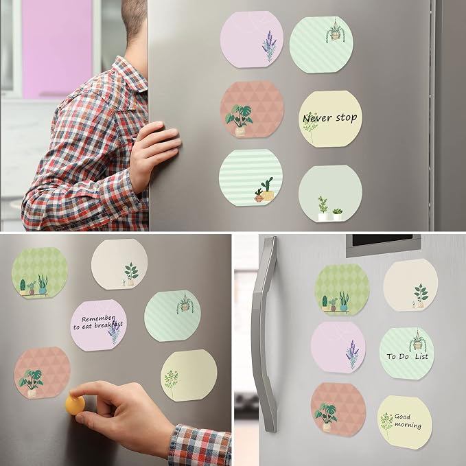 8 Pcs Plant Theme Cute Notes Pad Color Sticky Funny Note Pad List Stylish Practical Cute Notepads for Office Home Supplies, 50 Sheets Per Piece(Plant)