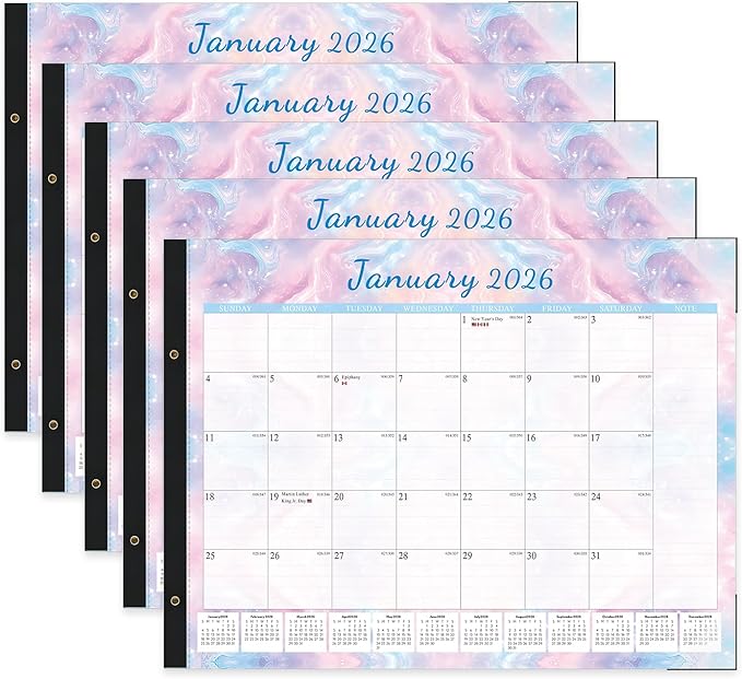 2026 Desk Calendar Large 22x17 – Desk Top Calendar 2026 with plastic cover