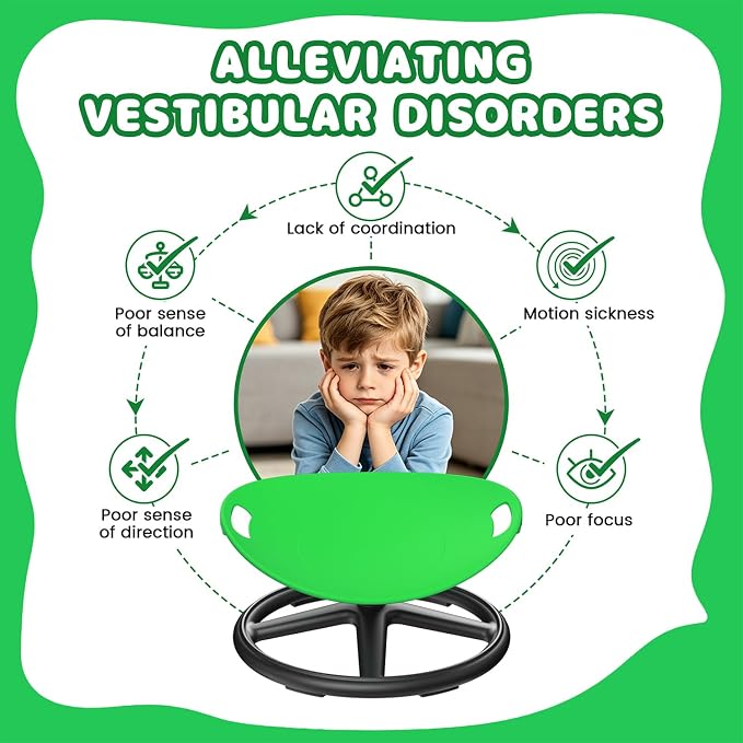 Spinning Chair for Kids, Green, 360° Sensory Swivel Chair | Spinning Chair for Autistic Kids,For Home Classroom Playroom