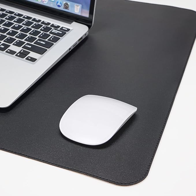AFIING Large Desk Mat, 47" x 23.6", Black | Natural Cork & PU Leather, Non-Slip, Waterproof, Large Mouse Pad for Office, Home & Gaming