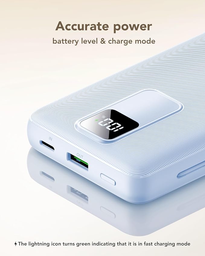 charmast Portable Charger with Built-in Wall Plug and Cables, 20000mAh Power Bank Travel Essentials, 20W Fast Charging Battery Pack Compatible with iPhone 17/16/15/14/13/12/11, Samsung, Android