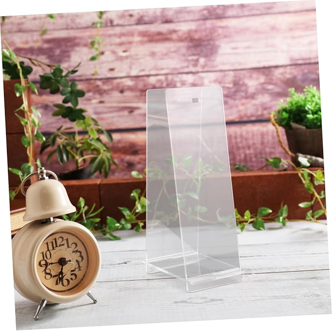 HOMSFOU Stylish Acrylic Desk Calendar Stand Multi Functional Transparent Flip Calendar Holder for Office Home Modern Design Elegant Minimalist Tabletop Accessory
