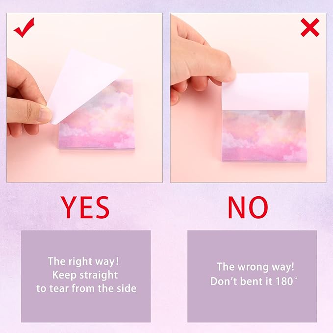Outus 12 Pads 720 Sheets Gradient Watercolor Sticky Notes 2.8 x 2.8 Inch Cute Sticky Notes Bulk Fun Self Adhesive Memo Pads for Office School Classroom Home Students Teachers Gifts(Classic)