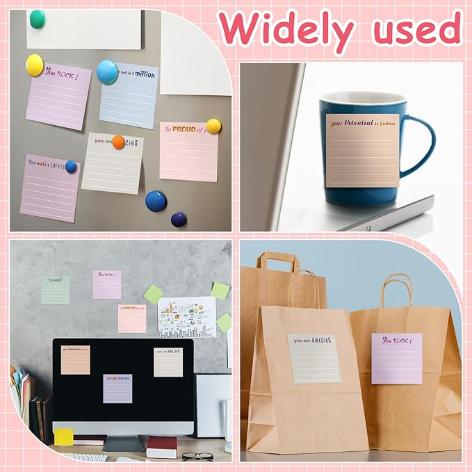 Yinder 24 Pcs Inspirational Sticky Notes Thank You Gift Motivational Sticky Note Pad Employee Appreciation Gift Bulk for Staff Coworker Teacher Nurse Office Groups 3 x 3'' (Appreciation,Aesthetics)
