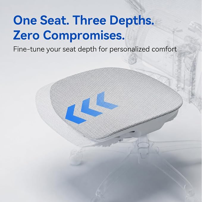 SIHOO B300 PRO Ergonomic Office Chair, High Back Mesh Computer Chair with Wide Headrest, 6D Flip-Up Rotatable Armrests, Adaptive Lumbar Support, 135° Reclining Home Office Desk Chair, Soft White