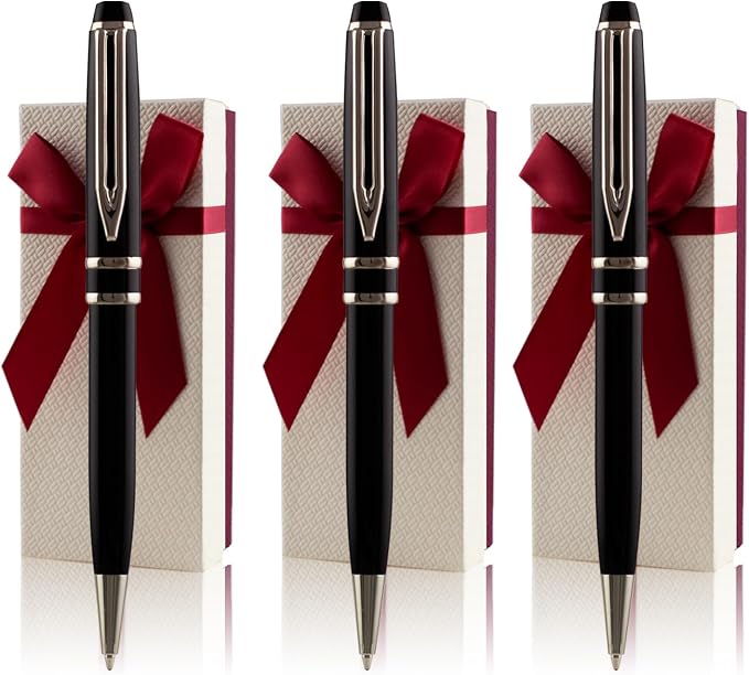 Yastar Personalized Ballpoint Pens - Fancy Pens Engraved with Your different Names Logo or Message, Phone Number Black ink Perfect for Souvenir Gift, Colleague, Friends 3 Pens/set