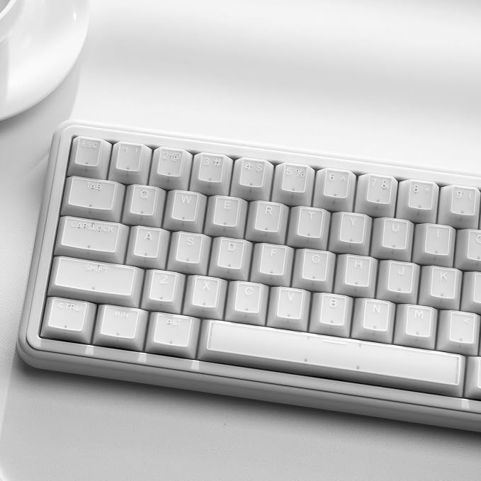 White Jade keycap, 142Key Set, Translucent Double Shot 142 Keys Cherry Profile for 60% 65% 75% 87 104 108 Layout Mechanical Keyboards, MX Switch CompatibleKeyboard