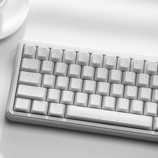 White Jade keycap, 142Key Set, Translucent Double Shot 142 Keys Cherry Profile for 60% 65% 75% 87 104 108 Layout Mechanical Keyboards, MX Switch CompatibleKeyboard