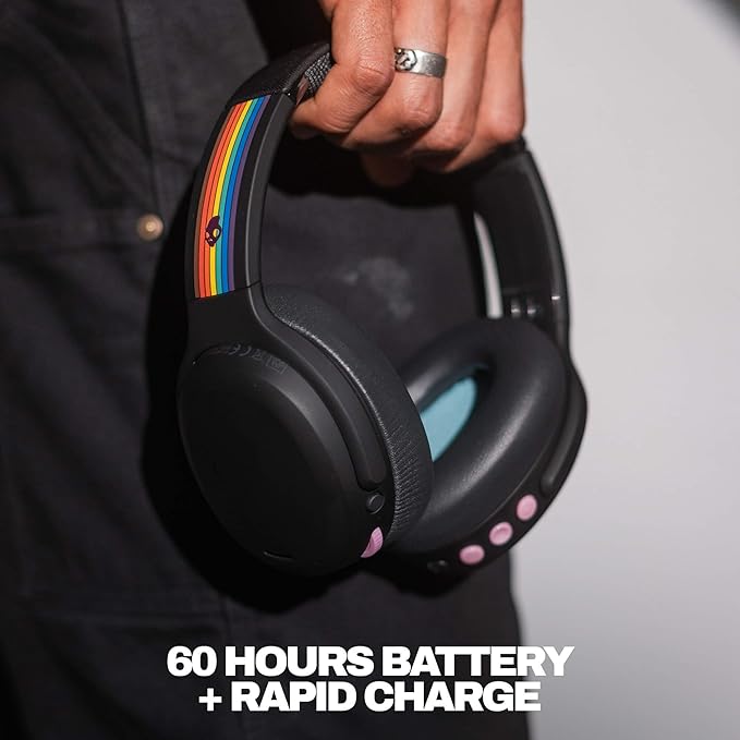 Skullcandy Crusher ANC 2 Wireless Over-Ear Bluetooth Headphones with Multi-Sensory Bass, Active Noise Cancelling, Up to 60 Hours Battery, Microphone for iPhone Android - All Love 2026