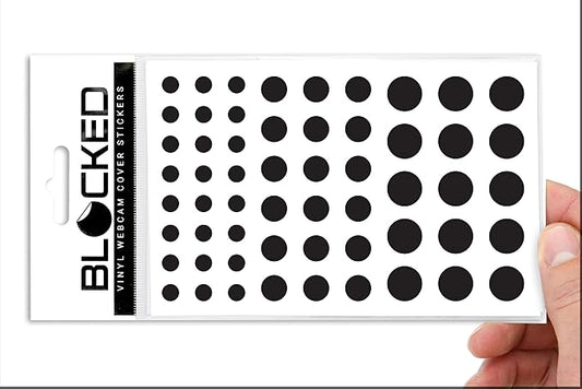 Blocked Original Vinyl Webcam Cover Stickers | Restickable & Stackable Privacy Covers | for All Camera-endable Devices | 3-Sizes | 57 Black (Muted Matte)