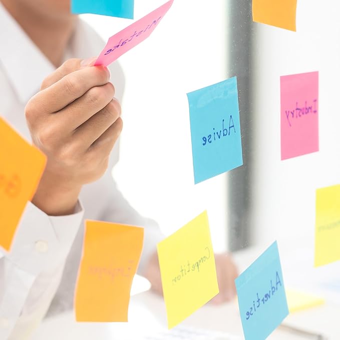 Mr. Pen- Small Lined Sticky Notes, 1.5" x 2", 6 Pads, 60 Sheets/Pad | Vibrant Color, Small Sticky Notes with Lines, Ruled Post Stickies, Memo Pads, Self-Stick Note Pad for Office, School, Home