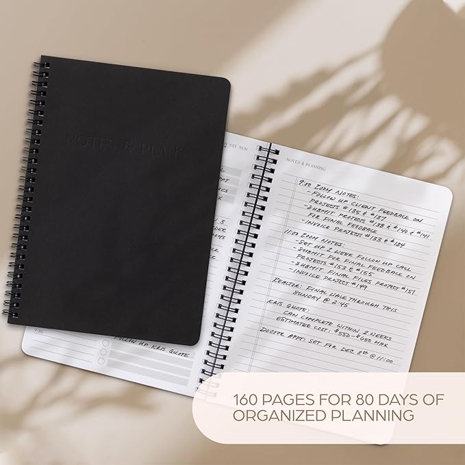 Beautiful Daily Planner And Notebook With Hourly Schedule - Aesthetic Spiral To do List Notepad to Easily Organize Your Tasks And Appointments - Stylish Book And School Or Office Supplies For Women