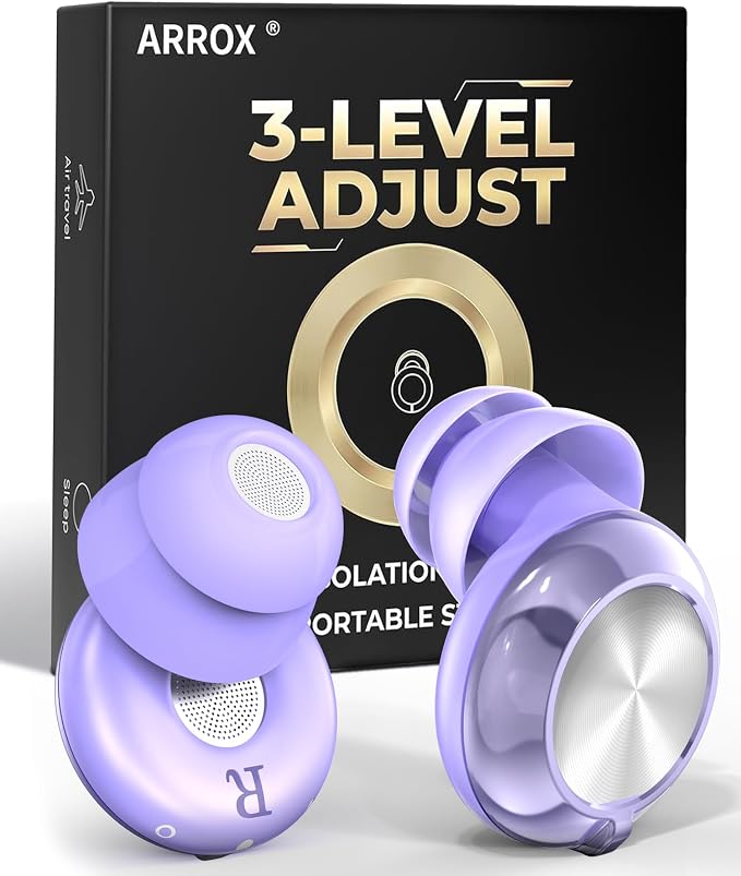 ARROX Ear Plugs – Professional Hearing Protection for Concerts & Festivals, Live Events, Musicians, Sports, DJs – 45 dB Noise Reduction Earplugs,4 Ear Tip Sizes